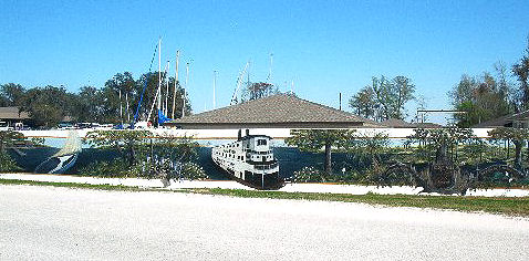 St. Johns River Scenes, mural, boat