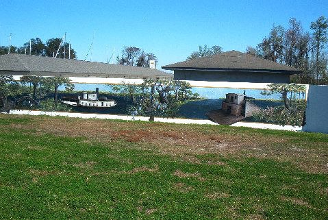 St. Johns River Scenes, mural, boat, boat house